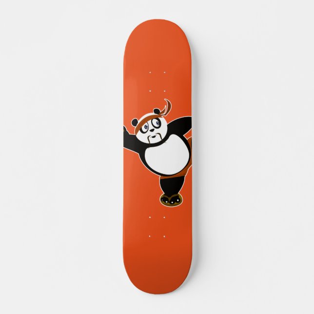 Martial Arts Panda - Brown Skateboard (Front)