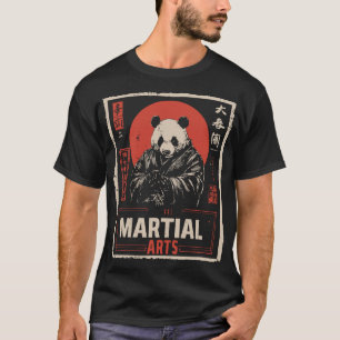 Martial Arts Panda Japanese Red Circle Zen T-Shirt