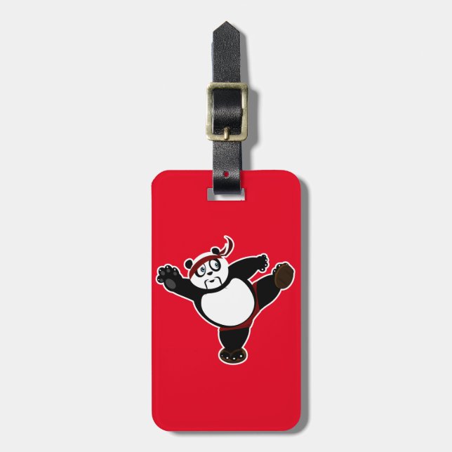 Martial Arts Panda - Red  Luggage Tag (Front Vertical)