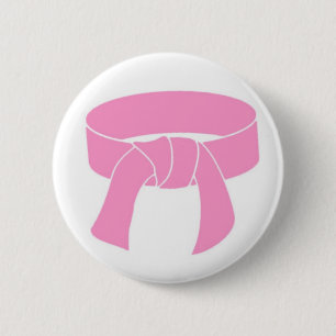 Martial Arts Pink Belt Button