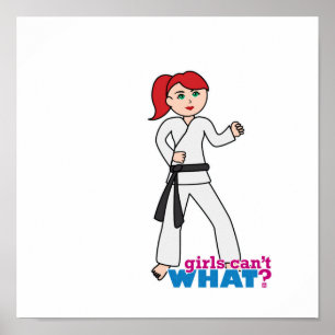 Martial Arts - Ponytail (Light/Red) Poster