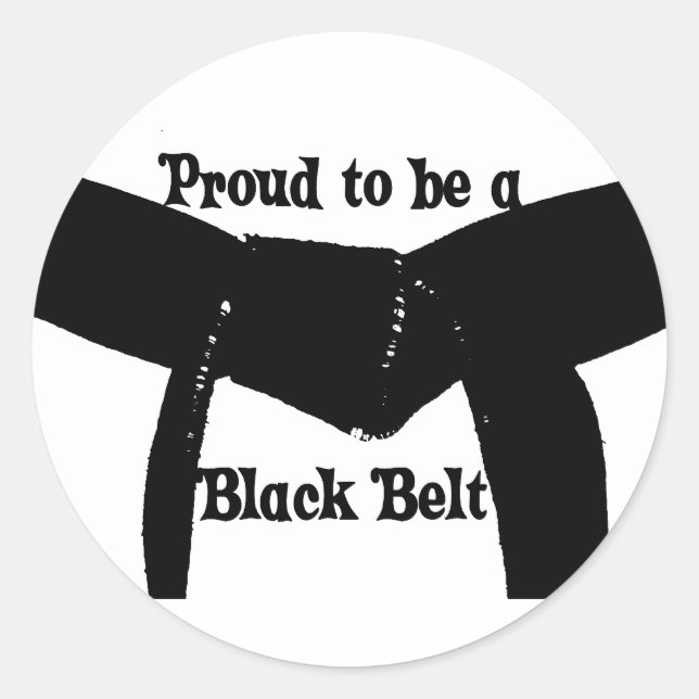 Martial Arts Proud to be a Black Belt Stickers (Front)