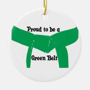 Martial Arts Proud to be a Green Belt Ceramic Tree Decoration
