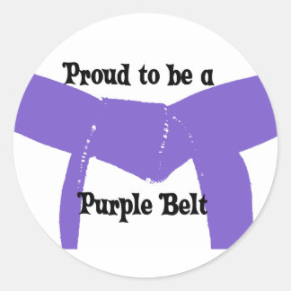 Martial Arts Proud to be a Purple Belt Classic Round Sticker