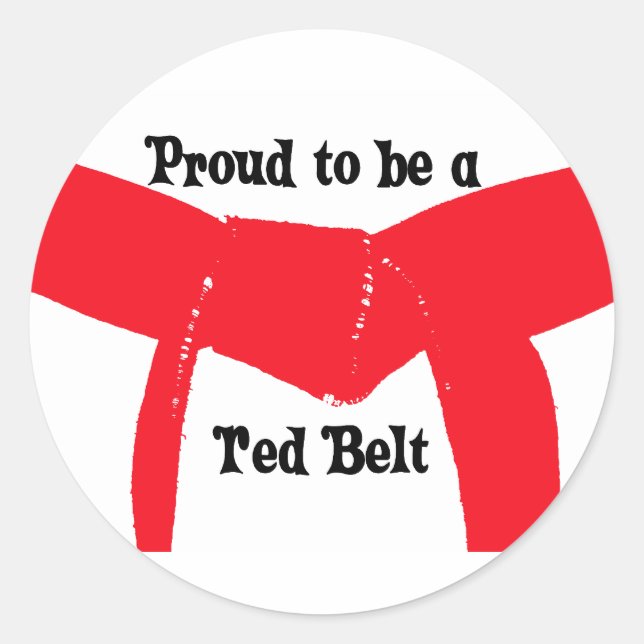 Martial Arts Proud to be a Red Belt Classic Round Sticker (Front)
