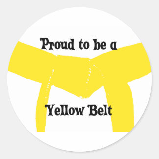 Martial Arts Proud to be a Yellow Belt Classic Round Sticker