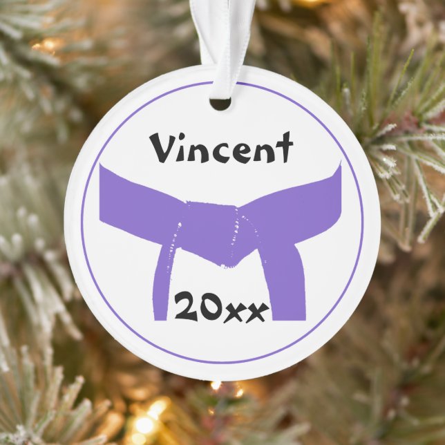 Martial Arts Purple Belt Ornament (Tree)
