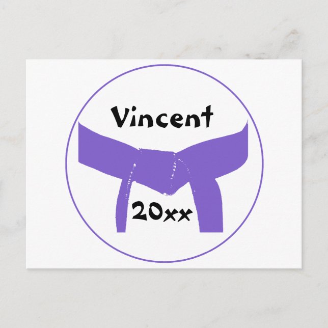 Martial Arts Purple Belt Postcard (Front)