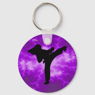 Martial Arts Purple Lightning Girl Key Ring