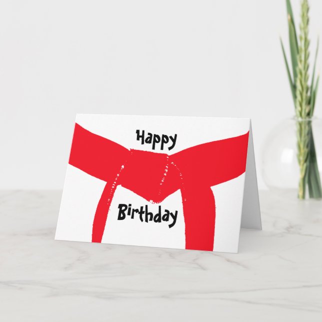 Martial Arts Red Belt Birthday Card (Front)