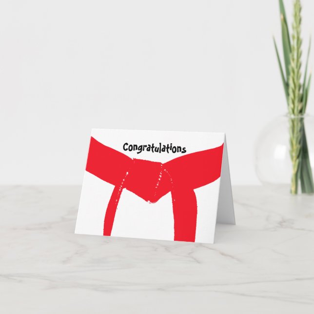 Martial Arts Red Belt Congratulations Card (Front)