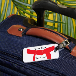Martial Arts Red Belt Gear Bag Tag