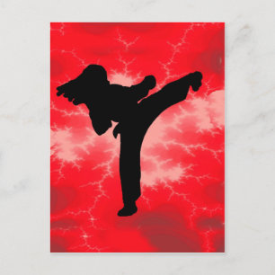 Martial Arts Red Lightning woman Postcard
