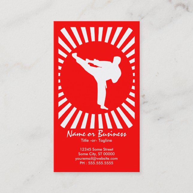 martial arts : red rays business card (Front)