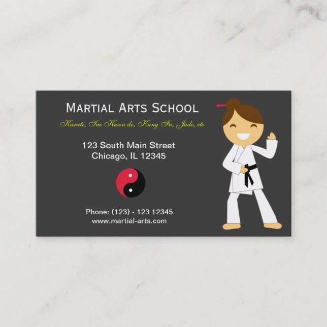 Martial Arts School Business Card (Front)