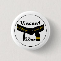 Martial Arts Second Degree Black Belt Button