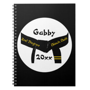 Martial Arts Second Degree Black Belt Notebook