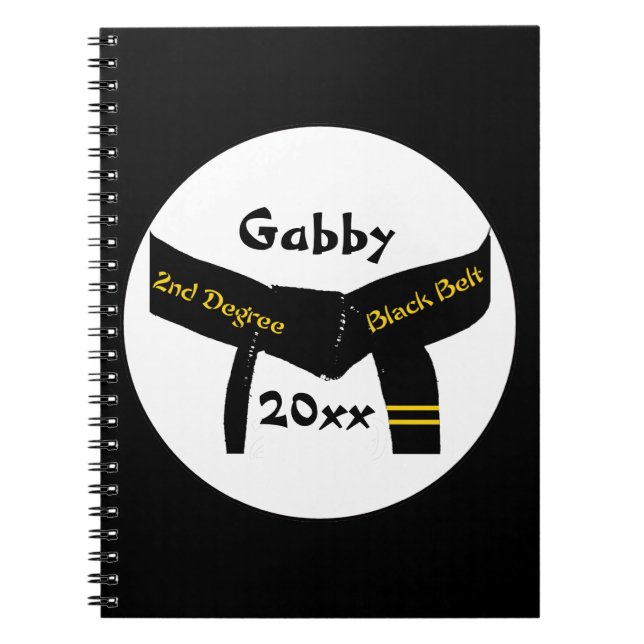 Martial Arts Second Degree Black Belt Notebook (Front)