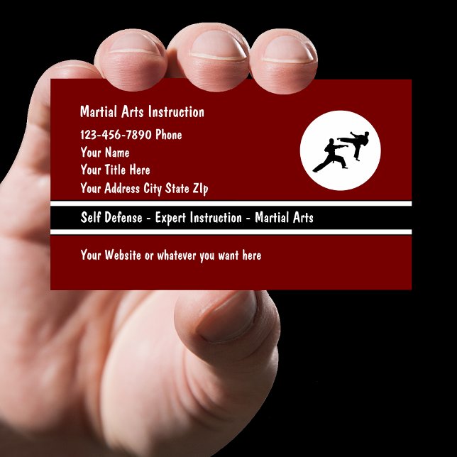 Martial Arts Self Defence Class Business Cards (Creator Uploaded)