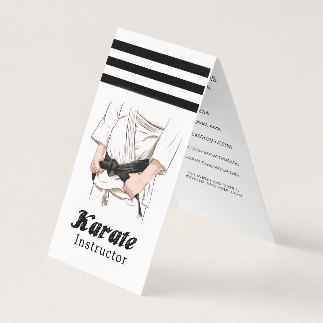 Martial Arts Sensei Black Belt Business Card (Front)