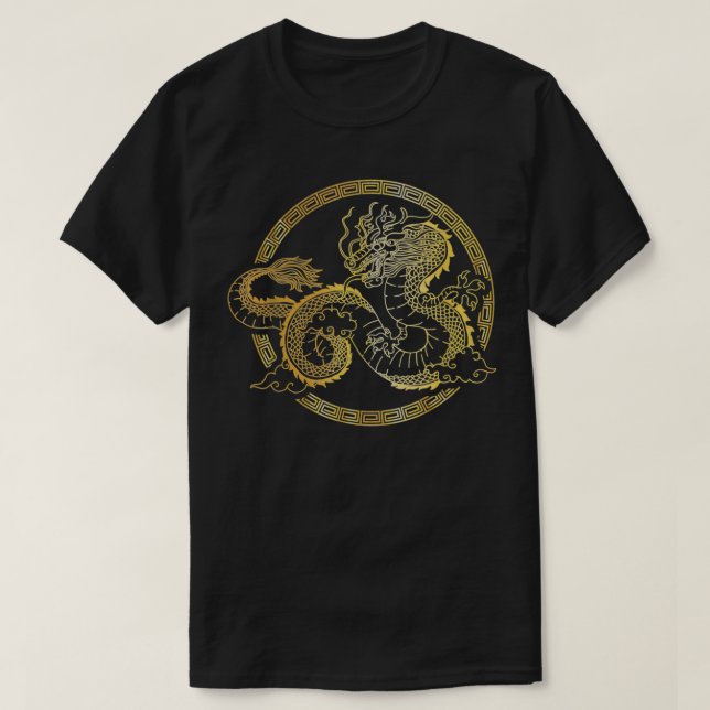 Martial Arts Shirts Chinese Tai Chi Dragon TShirt  (Design Front)