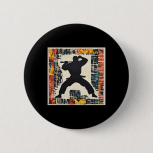 Martial Arts Silhouette Abstract 6 Cm Round Badge
