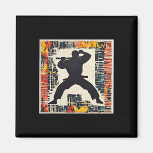 Martial Arts Silhouette Abstract Magnet