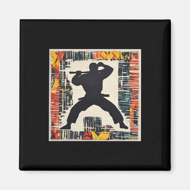 Martial Arts Silhouette Abstract  Magnet (Front)