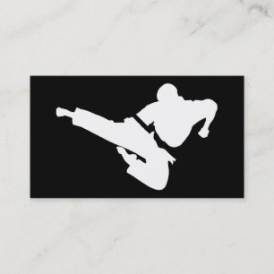 martial arts silhouette business card