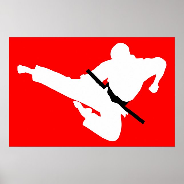 martial arts silhouettes poster (Front)