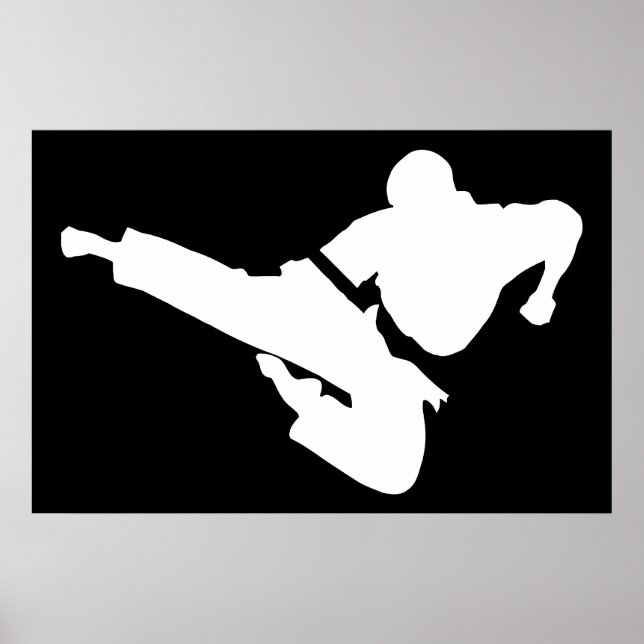 martial arts silhouettes poster (Front)