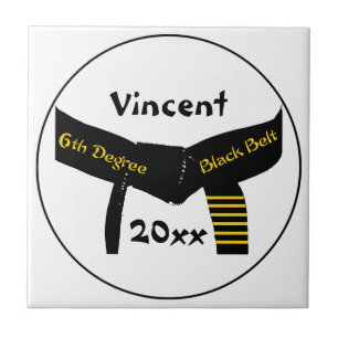 Martial Arts Sixth Degree Black Belt Tile