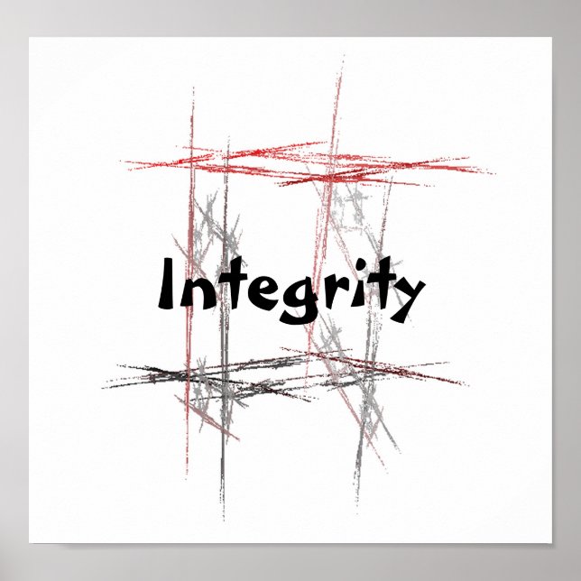 Martial Arts Taekwondo Tenets Integrity Poster (Front)