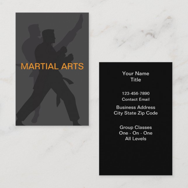 Martial Arts Theme Business Cards (Front/Back)