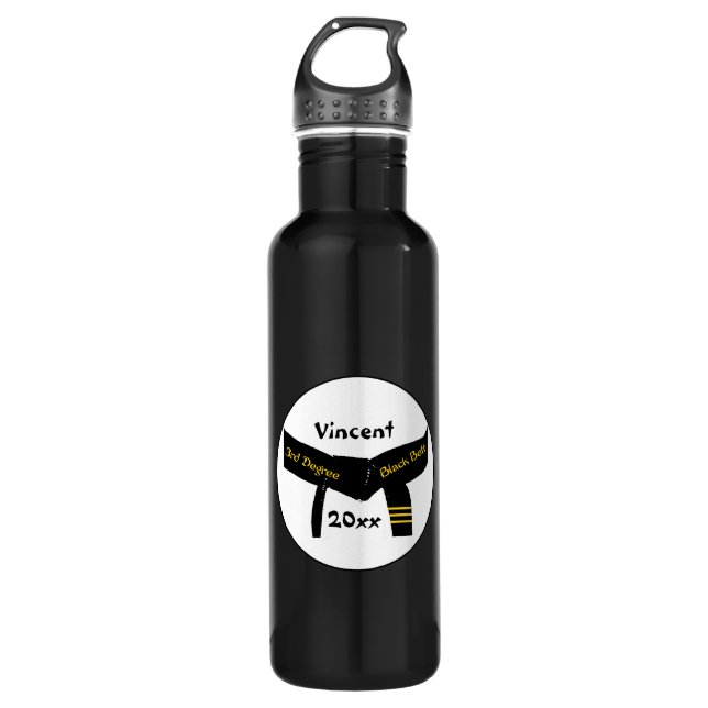 Martial Arts Third Degree Black Belt 710 Ml Water Bottle (Front)