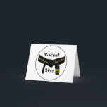 Martial Arts Third Degree Black Belt Card<br><div class="desc">Personalise the Martial Arts Third Degree Black Belt Note Card with the name of your martial artist, year and personal message. Create your own unique custom card for any occasion including congratulations, third degree black belt test invitations, happy birthday and more. This custom martial arts card features a blackbelt design...</div>