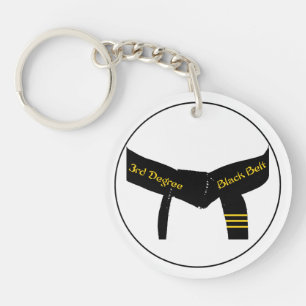 Martial Arts Third Degree Black Belt Photo Key Ring