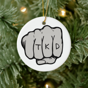 Martial Arts TKD Fist Ceramic Tree Decoration