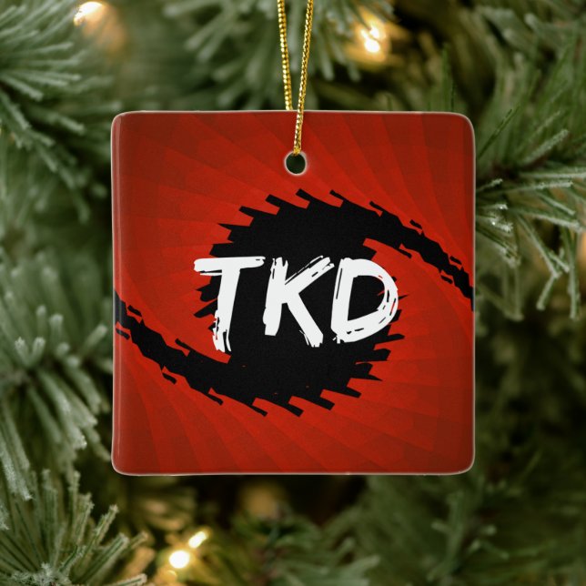 Martial Arts TKD Hurricane Ceramic Ornament (Tree)