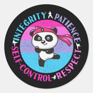 Martial Arts Values - Girly Karate Mindset Classic Round Sticker