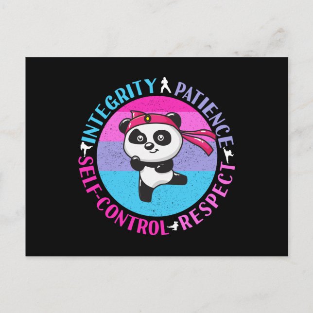 Martial Arts Values - Girly Karate Mindset Postcard (Front)