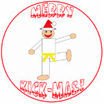 Martial Arts Yellow Belt Christmas Ornament Photo Sculpture Decoration<br><div class="desc">This Martial Arts Yellow Belt Merry Kick-Mas Christmas Ornament makes a unique Christmas holiday gift or stocking stuffer for your martial artist. Suitable for all martial arts - karate,  taekwondo,  kung fu,  judo etc.  Image is a martial arts yellow belt rank kicking guy wearing a red Santa hat.</div>