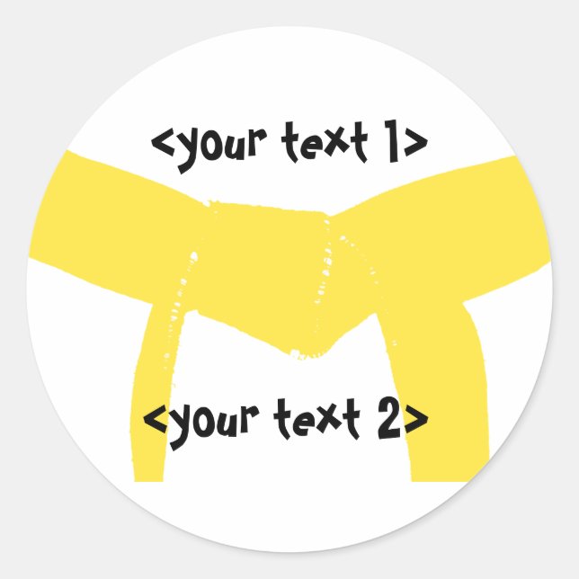 Martial Arts Yellow Belt Classic Round Sticker (Front)