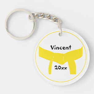 Martial Arts Yellow Belt Key Ring