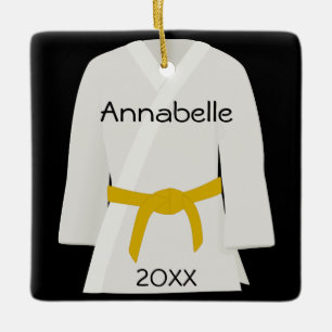 Martial Arts Yellow Belt Ornament