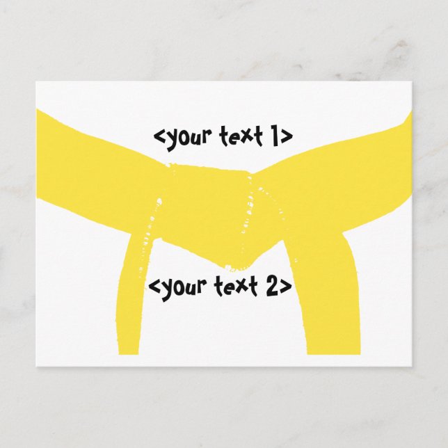 Martial Arts Yellow Belt Postcard (Front)