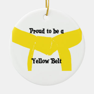 Martial Arts Yellow Belt Proud Ceramic Tree Decoration