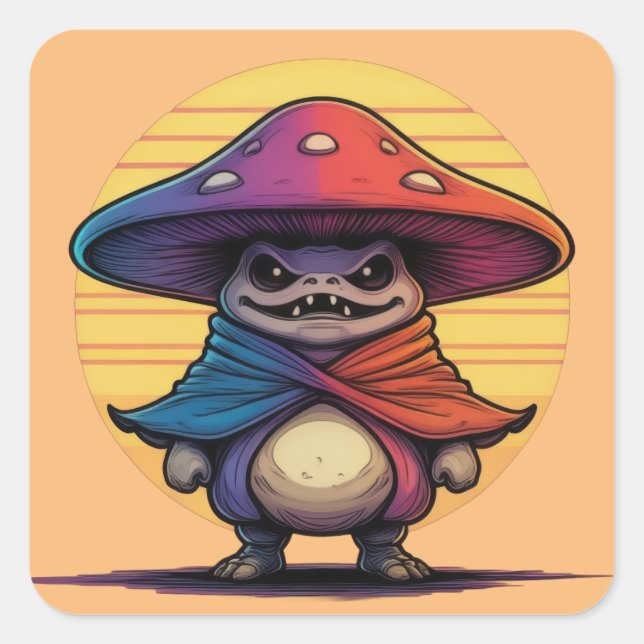 Martial Mushroom  Square Sticker (Front)