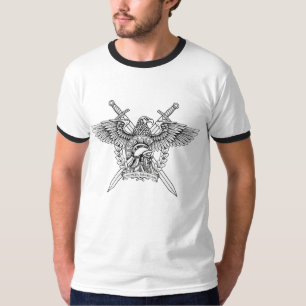 Martial Roman Emblem Eagle, Helmet & Swords T-Shirt