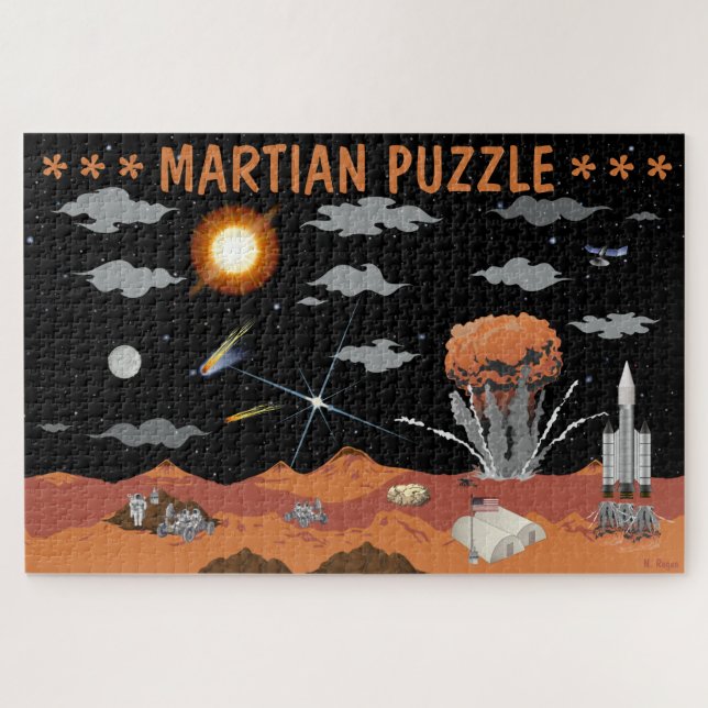 Martian Art Sci Fi Mars Story Jigsaw Puzzle (Horizontal)